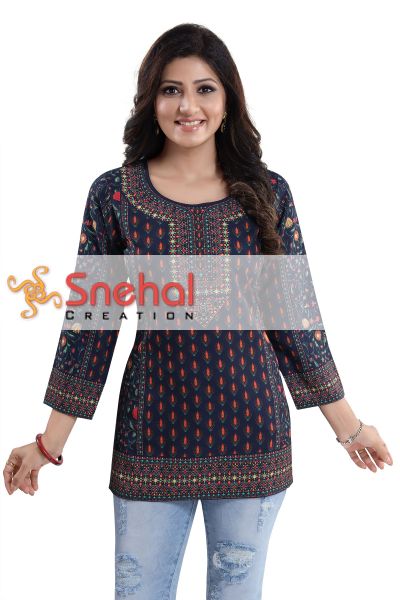 Befitting Brigade Cool Printed Short Kurti Tunic Top